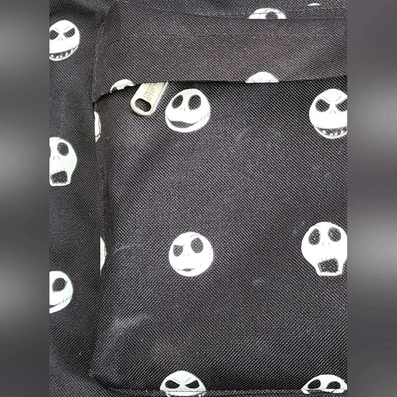 Loungefly Disney The Nightmare Before Christmas Jack Head Print Nylon Backpack. - Picture 5 of 15
